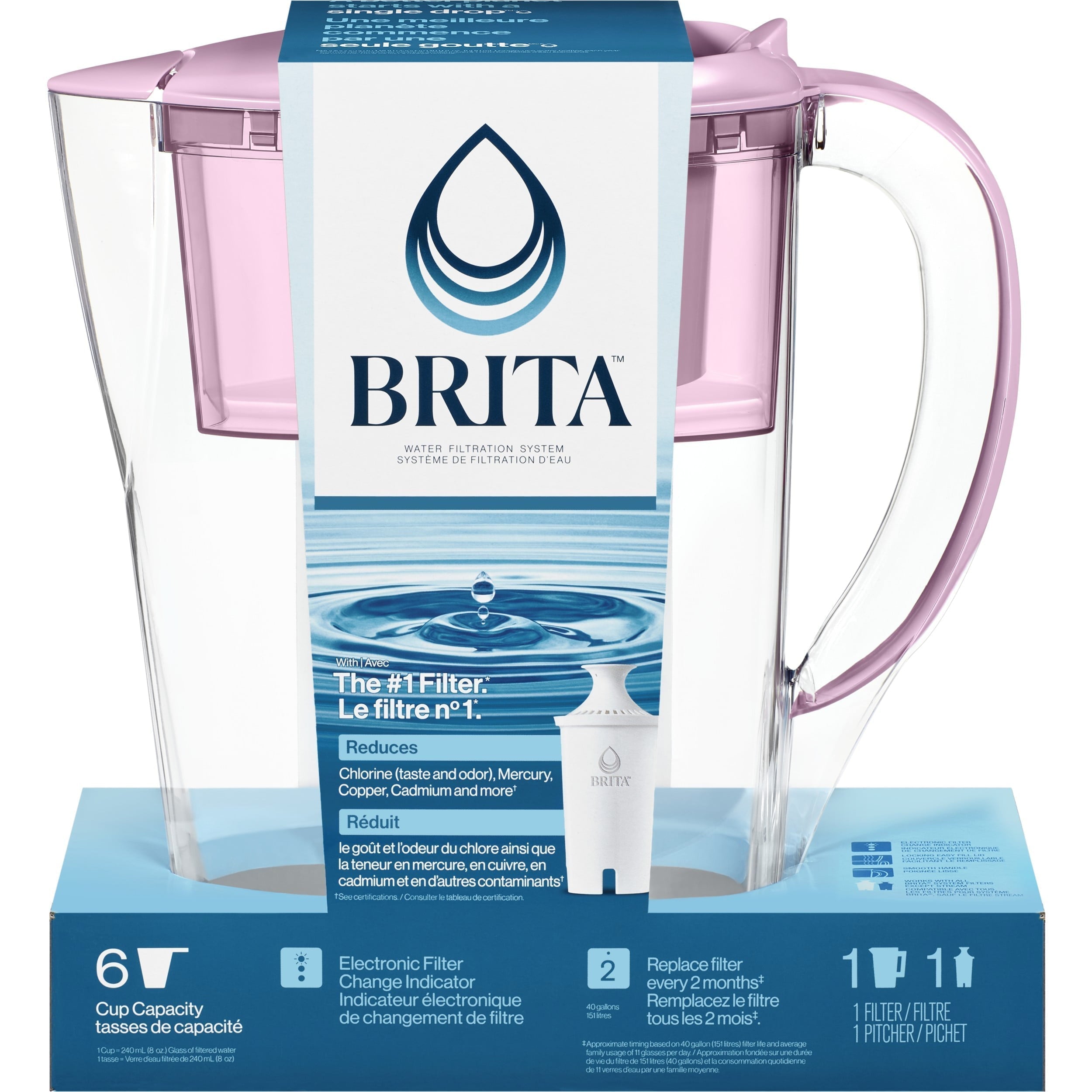 Brita Small 6 Cup Space Saver Water Filter Pitcher with 1 Standard Filter, Space Saver, Lilac , Purple - Brita - Nimbus Distributors - wholesale and distributors in United States Brita Small 6 Cup Space Saver Water Filter Pitcher with 1 Standard Filter, Space Saver, Lilac , Purple - Brita - Nimbus Distributors - wholesale and distributors in United States